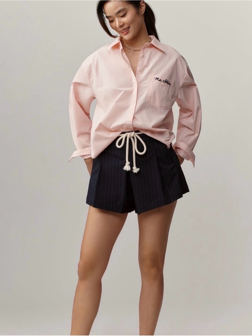 Anthropologie Maeve Shrunken Bennet
Embellished Buttondown Shirt Size Large NWT